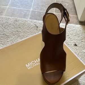 Michael Kors Dark Brown Wedge Sandals
